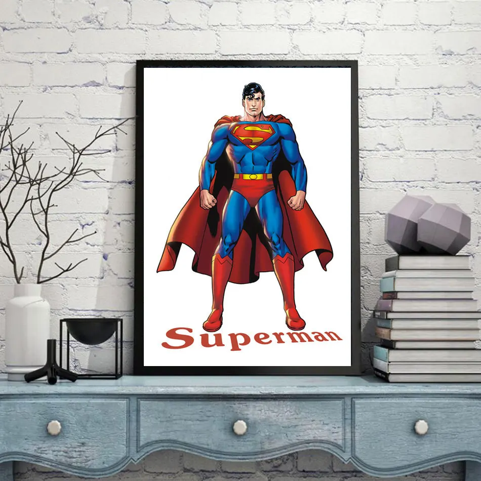 

Superman Photo Frameless Painting Simple Children's Room Living Room Decorative Cloth Painting Hanging Poster Wall Art Marvel