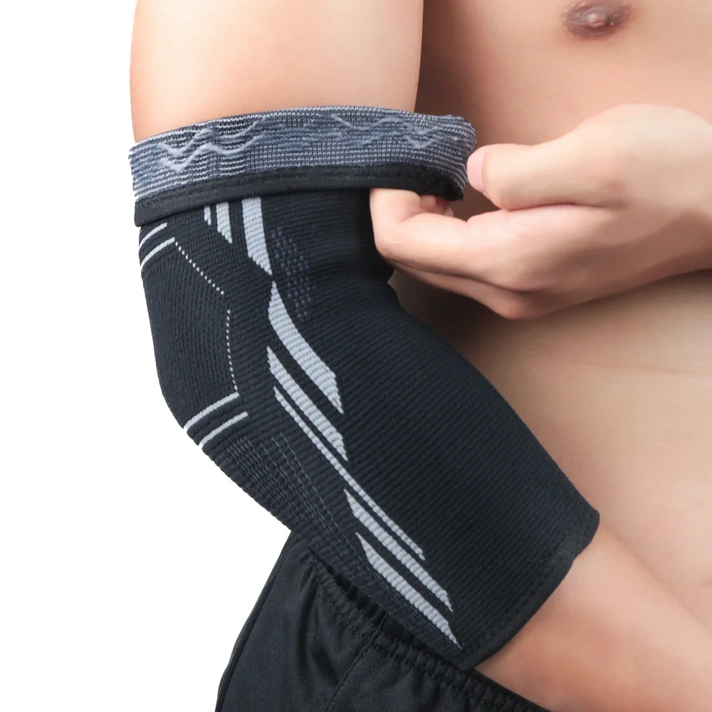 

Elbow Support Elastic Protective Pad Basketball Compression Sleeve 3D weaving Absorb Sweat Elbow Brace Plus Size Sports Safety