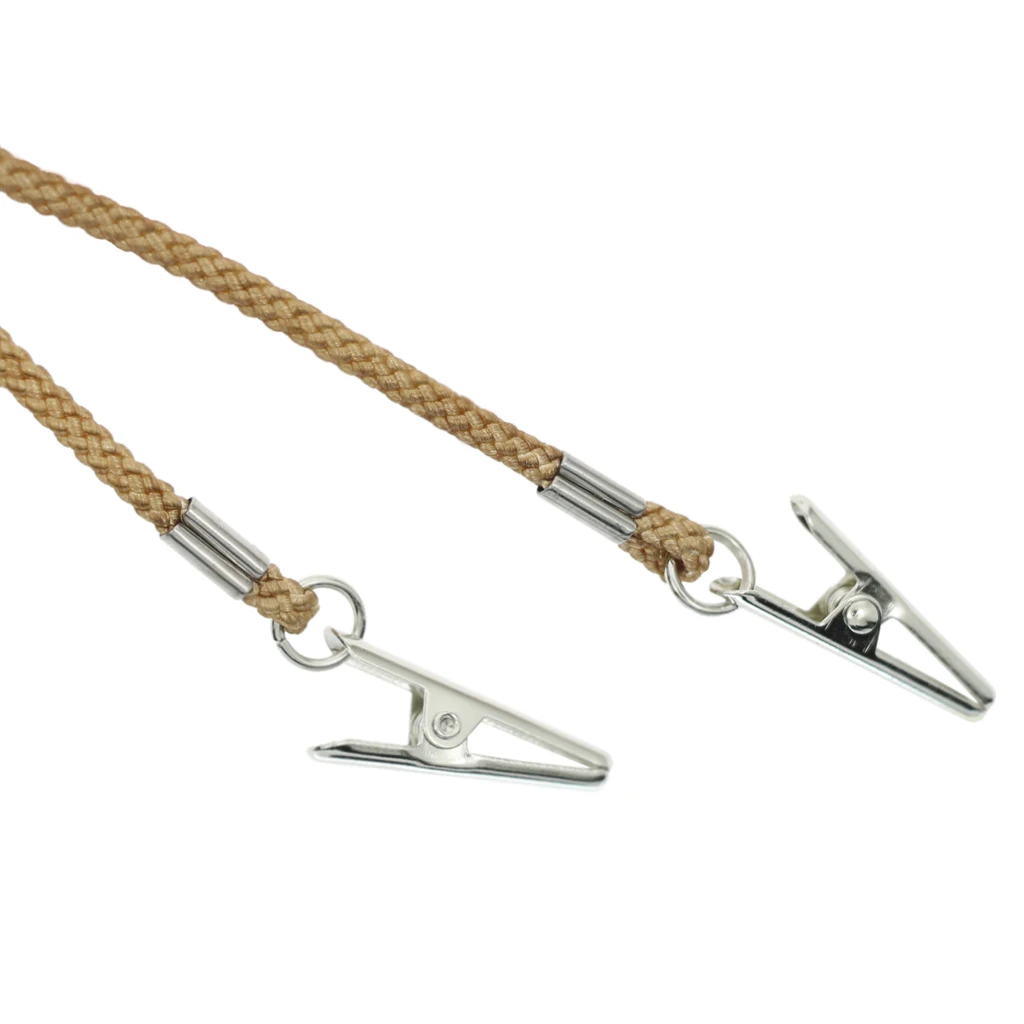 Beige Polyester Napkin Holder Bib Clips Chain Crocodile Clips 62cm Beige Polyester Napkin Holder Bib Clips Chain Crocodile Clips 62cm