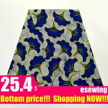 New African real wax print fabric 6 yards Cotton Ankara Nigeria Ghana dutch real wax for patchwork sewing african dresses 12103