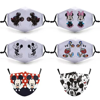 

Disney Mickey Minnie Face Mask Adult Reusable Anti-fog Dust-proof Breathable Adjustable Face Mouth Protection Unisex