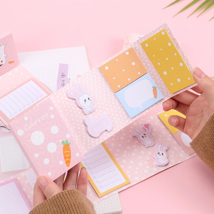 Складные памятки Kawaii Cherry Blossom Rabbit N Times липкие Примечания чтобы сделать лист