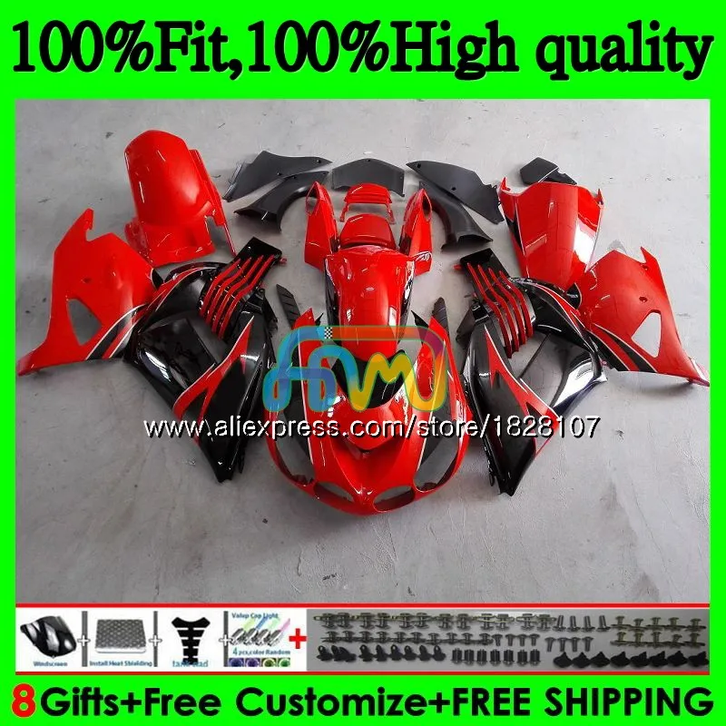 Инъекции для KAWASAKI ZX 14R ZZR1400 ZX-14R 21BS. 28 ZX14R 06 07 08 09 красный черный топ 10 11 2006 2007 2008 2009 2010 2011 обтекатель - Цвет: No. 1