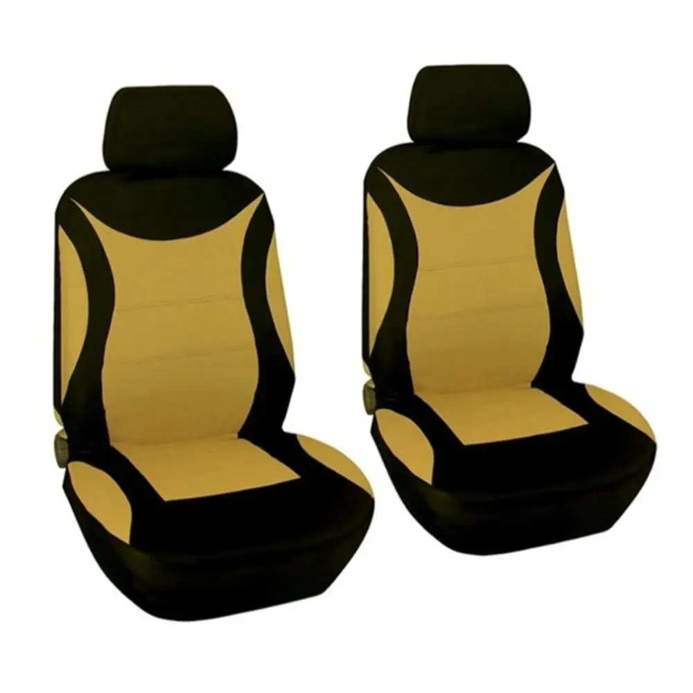 4 шт. чехол для автокресла, полный набор, полиэфирная ткань, универсальные автомобильные чехлы для сидений, защита для сидений, аксессуары для интерьера - Название цвета: Цвет: желтый