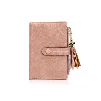 

Fashion PU Leather Women's Wallet Student Tassel Small Wallets Zipper Button Coin Purse Female Hand Bag Luxury Ladies Card Bags