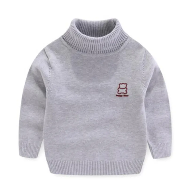 Weoneit/Детские свитера; 6 цветов; свитера для мальчиков; зимние свитера для девочек; вязаный детский пуловер; повседневная одежда для мальчиков - Цвет: grey no velvet