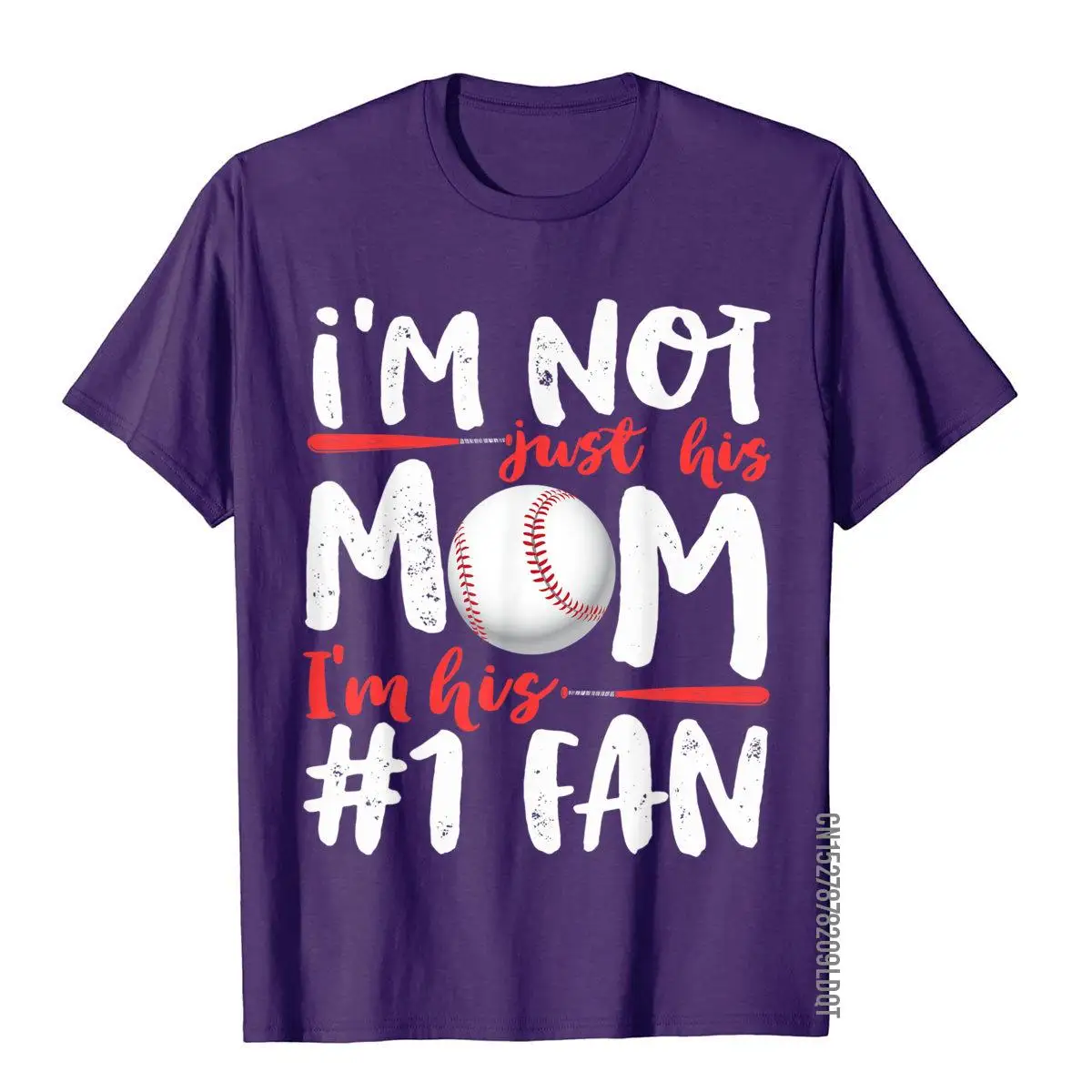 I'm Not Just His Mom Number 1 Fan Baseball T shirt Women Tee T-Shirt__B7078purple