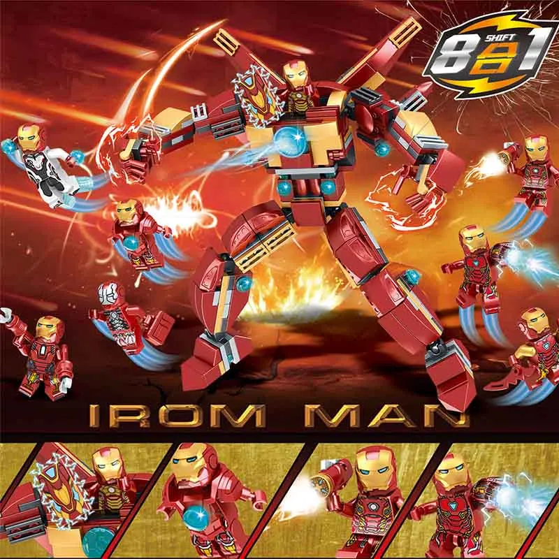 

8pcs Avengers 4 Super Heroes Iron Man Building Blocks Bricks Boy Toys B698