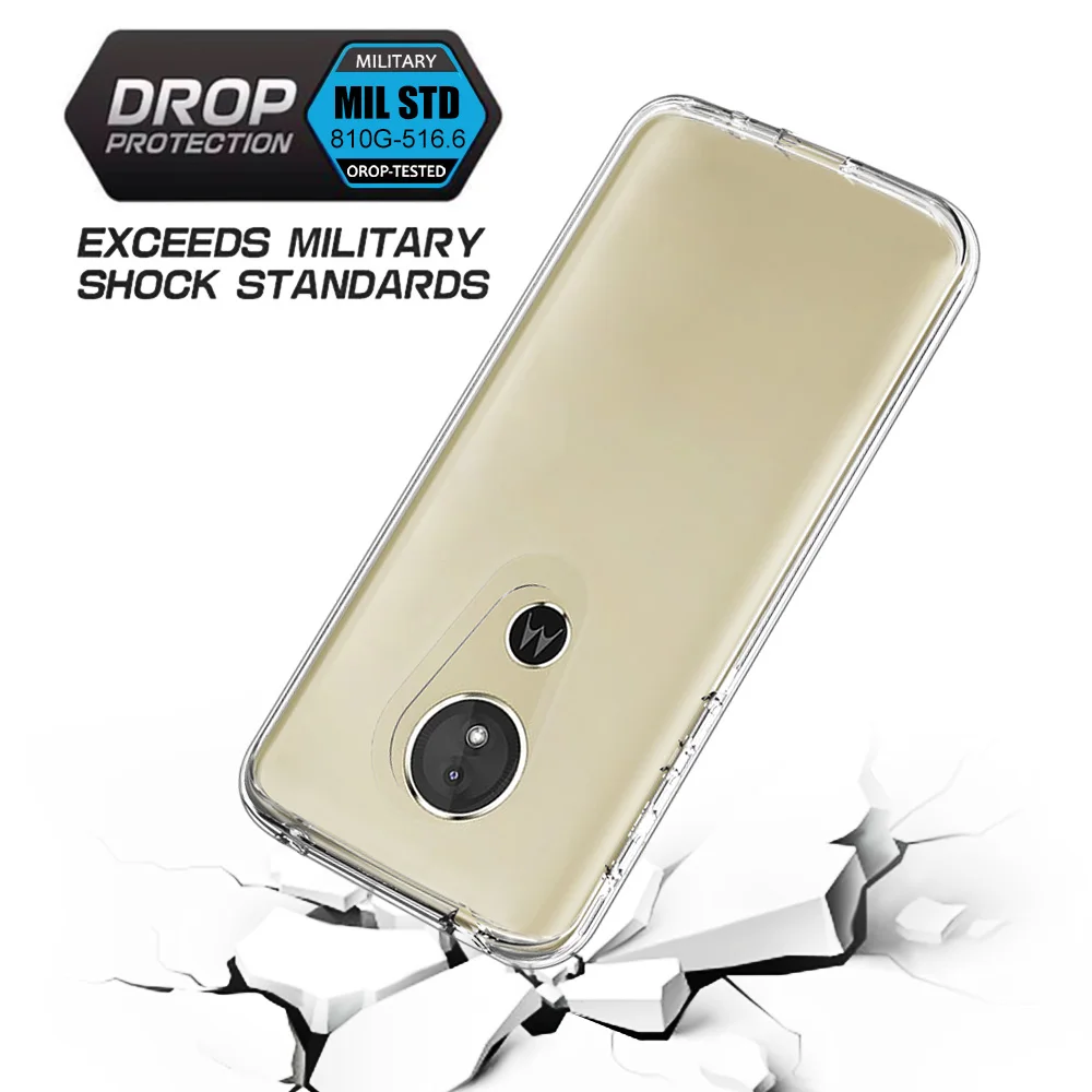Transparent Funda For Motorola Moto E5 G6 Play Case 2 in 1 Soft TPU Hard PC 5