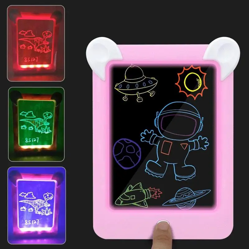 Online 3D Magie Zeichnung Pad Led Elektronische Licht Schriftlich Nachricht Handschrift Bord Kreative Kunst Mit Stift Kinder Malerei Set Spielzeug