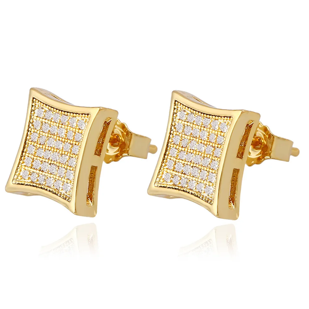 

Creative Hip-hop Micro-insert Zirconium Square Ear Nail Christmas Gifts for Women!