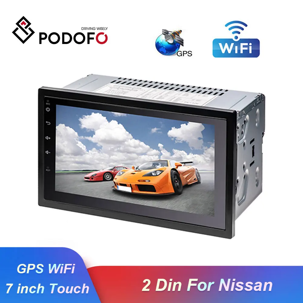 Podofo 2 Din Android автомобильный Радио плеер 7 "ЖК gps навигация Bluetooth 2din мультимедийный