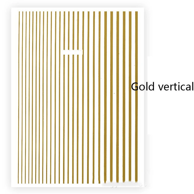 

1 pcs Golded Stripe line 3D Nail Stickers Ultra-thin Adhesive Decals Nail Art Decorations Stamping Manicure Nails Stickers ,HJJ