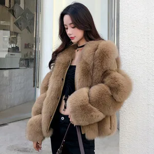 long black puffer coat Real Fox Fur Coats With Genuine Sheepskin Leather Wholeskin Natural Fox Fur Jacket Outwear Luxury Women 2022 Winter New women's down coats & jackets