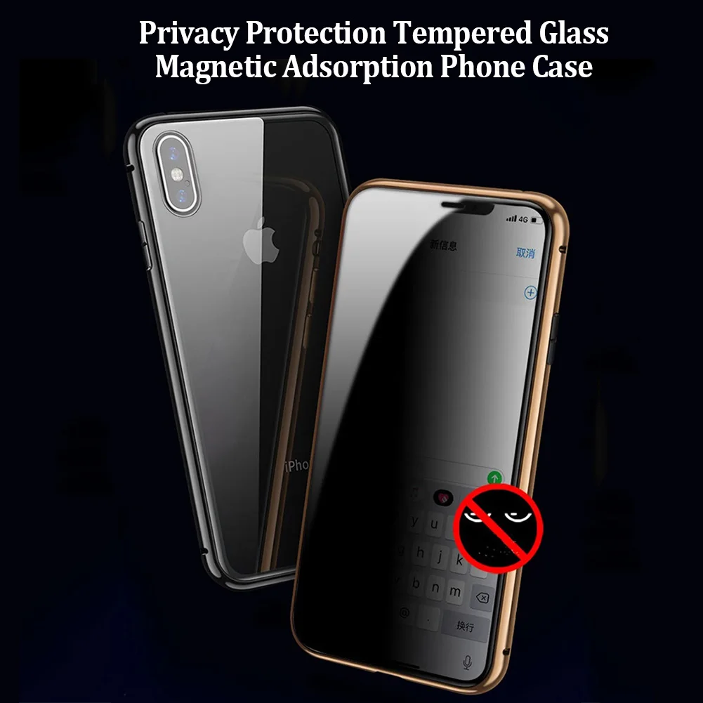 Магнитный чехол из закаленного стекла для iPhone XS 11 Pro MAX XR X 8 samsung Galaxy Note 10, Защитный металлический бампер