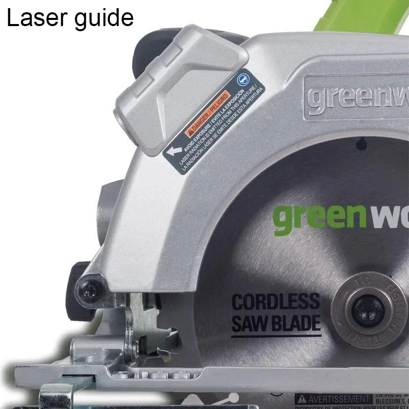 Greenworks 6 1/2 дюймов G24CS 24 В батарея циркулярная компактная пила с 165 мм 18 т TCT лезвие