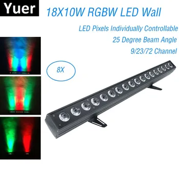 

Newest 18X10W LED Wall Washer Light RGBW LED Bar Light LED Bar Wall Washer Light DMX 512 Controller LED Dj Stage Light Wedding