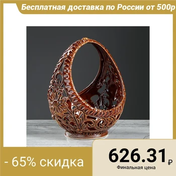 

Candy bowl "Lukoshko" brown cutting 884491