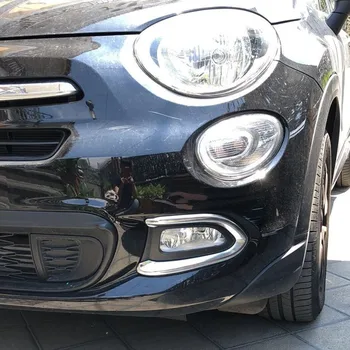 

Auto chrome accessories,front fog light bezel trim for FIAT 500X 2017 2018 2019,ABS