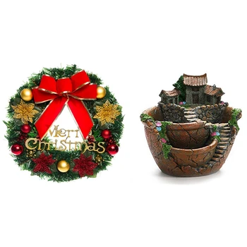 

Christmas Wreath Christmas Wreaths with Artificial Flowers Succulent Plants Mini Fairy Garden