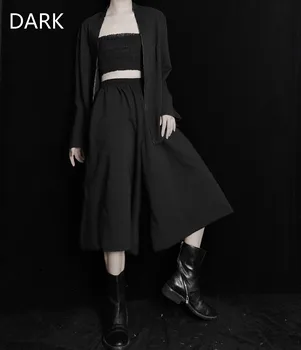 

2020 Autumn New Japanese Style Design High Waist Wide Leg Pants Loose And Thin Drape Thin Cropped Casual Pants Women