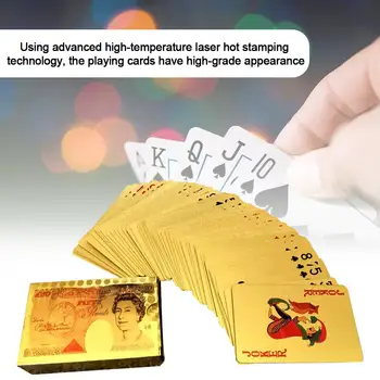 

Gold Playing Cards Deck Poker Game Gold Foil Poker Game Plastic Magic Card Waterproof Magic Cards