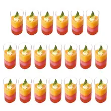 20 шт 80 мл десертные чашки прозрачные конические чашки Тирамису пластиковые чашки для пудинга одноразовые десертные контейнеры