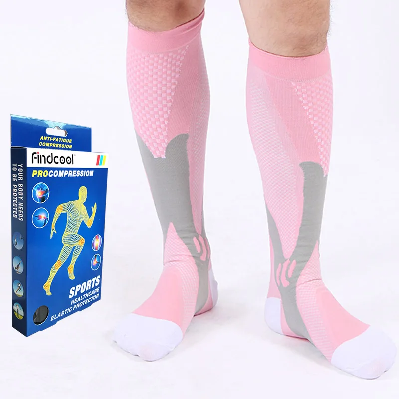 Pink Findcool, женские компрессионные носки, удобные, облегчающие, мягкие, чудо-ноги, эластичные, дышащие носки - Цвет: Pink
