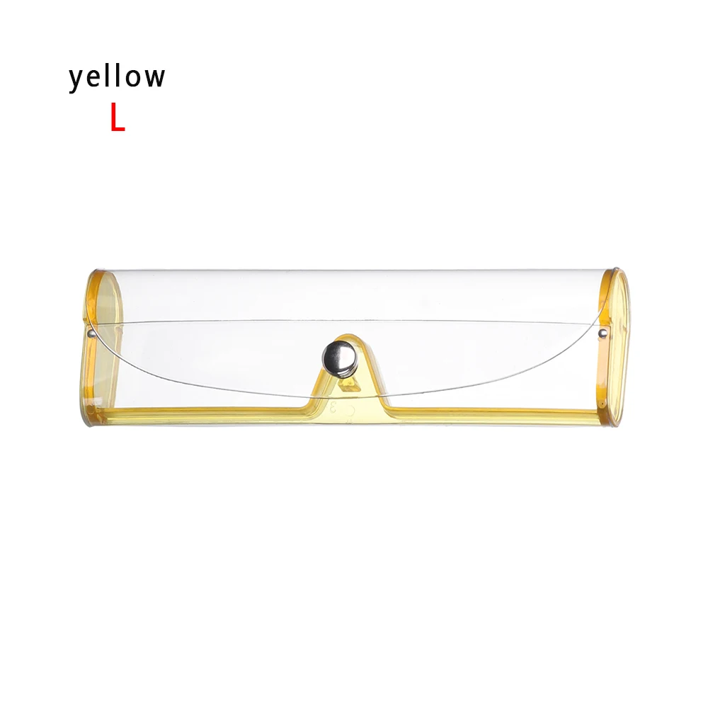 yellow L 1 шт., модный Прочный портативный прозрачный футляр для очков конфетного цвета, Мягкий футляр для очков, держатель для очков, аксессуары для очков - Цвет: yellow L