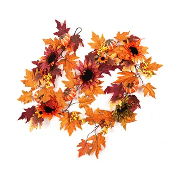 

Autumn Pumpkin Maple Leaves Rattan Hanging Festival String Lights Decorative Lighting String for Halloween Party Decor 0805#