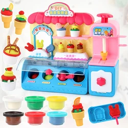 Machine à crème glacée créative 3D, couleur boue, magasin, Plasticine, ensemble d'outils de moulage, jouets pour enfants, bricolage 