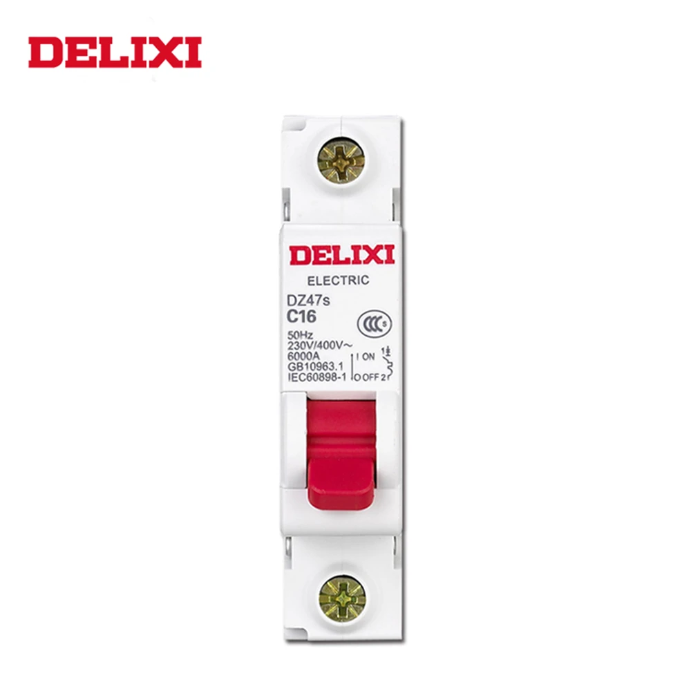 Delixi Stroomonderbreker DZ47s 1Pole C Type Curve 230/400V 50Hz 1A 2A 3A 6A 10A 16A 20A 25A 32A 40A 50A 63A Mcb