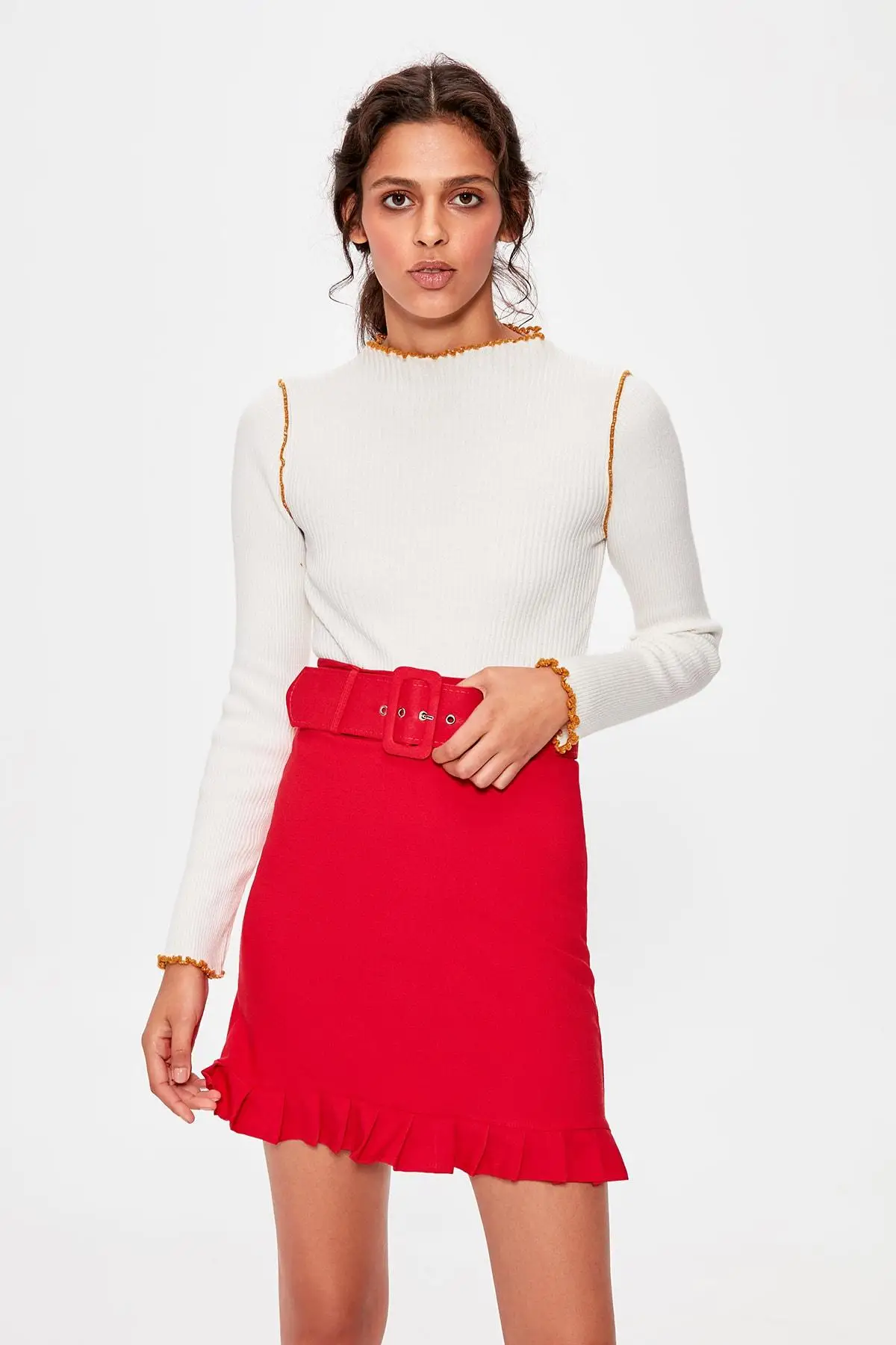 

Trendyol Red Belt Detail Skirt TWOAW20ET0096