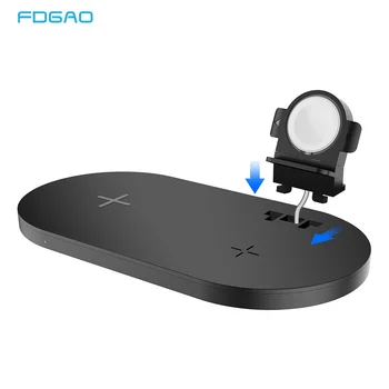 

FDGAO 15W 3 in 1 Wireless Charger Stand for Apple Watch 5 4 3 2 Qi Fast Charge Dock Station For iPhone 11 X XS XR 8 AirPods Pro