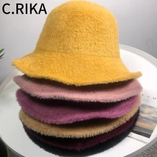 Зима-осень, Женская плюшевая шляпа-ведро, модные теплые толстые складные шапки Bob для женщин и девочек, шапка для путешествий в рыбацком стиле, шляпа для бассейна, Панама