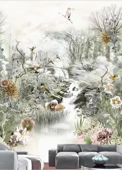 

Custom Any Size 3D Mural Wallpaper Plant scenery waterfall Photo Wall Painting Living Room Hotel papel de pared Decor Wall