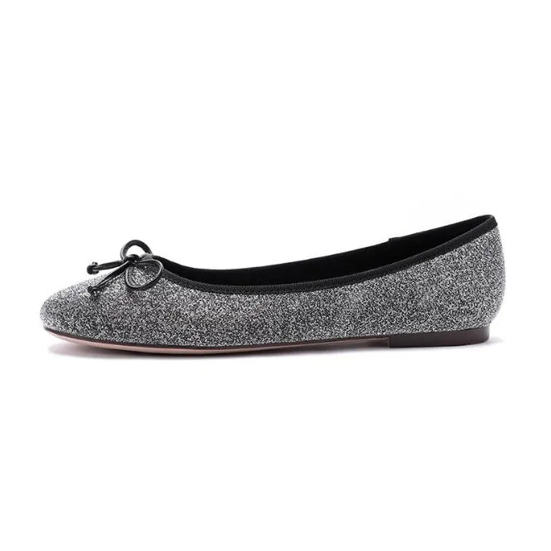 

Fashion sequins flat shoes spring 2020 new womens shoes round toe shallow mouth ballet flats Gold silver casual shoes Women Shoe