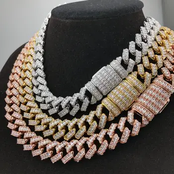 

13mm white gold iced CUBAN CHAIN NECKLACE