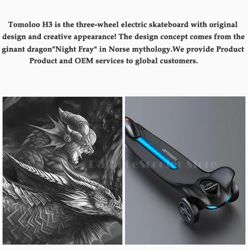 Tomollo Three Wheel Electric Scooter 6 Inch Self Balancing Scooters 36V 250W Spring Shock Absorption Electric Skateboard Scooter (11)