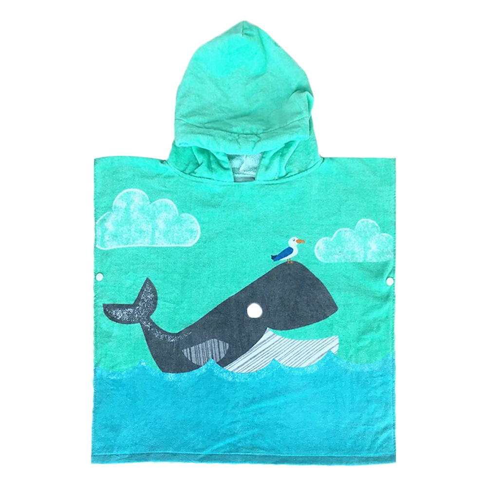 60 см детский хлопковый пуловер с капюшоном банное полотенце пляжное полотенце пончо удобное банное полотенце - Цвет: 6