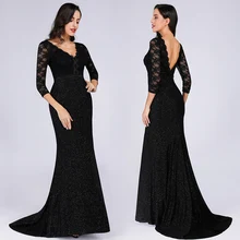 Элегантные вечерние платья, длинные королевские Abby Русалка с двойным v-образным вырезом, женские иллюзионные кружевные вечерние платья для выпускного вечера с аппликацией