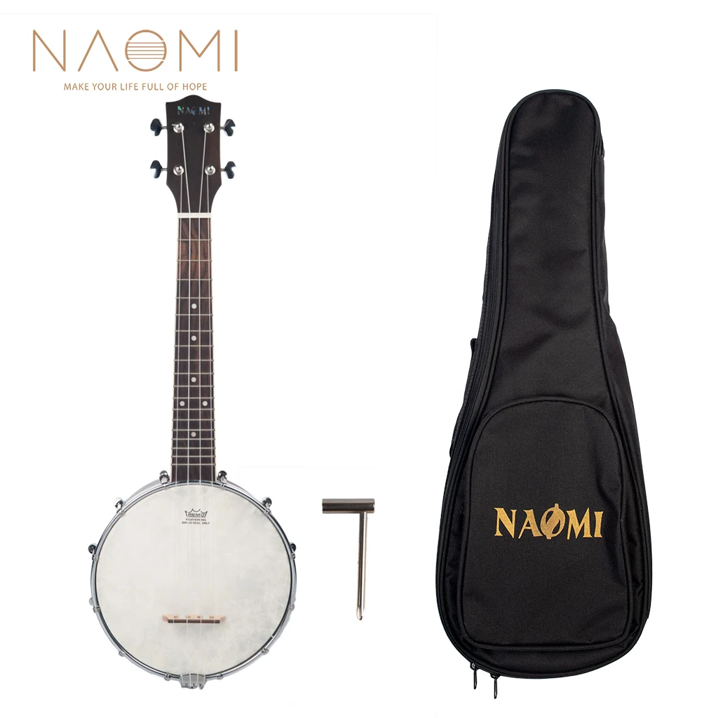 Наоми банджолеле концертные весы банджо 23 "Гавайские гитары с Gig Bag винтажные