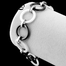 Простой стиль черный белый керамический большой круглый браслет для женщин унисекс здоровые ювелирные изделия классические Повседневные Вечерние ювелирные изделия Рождественский подарок