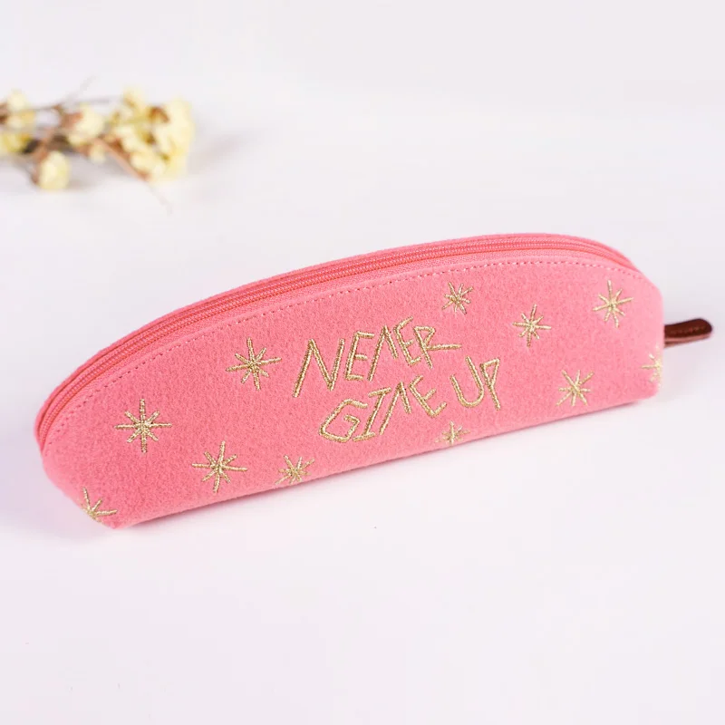 Gold Line pink Войлочный пенал, пенал, карандаш для ткани, школьный пенал, канцелярские принадлежности, кошелек хранилище, Симпатичные косметички, пенал - Цвет: Gold Line pink