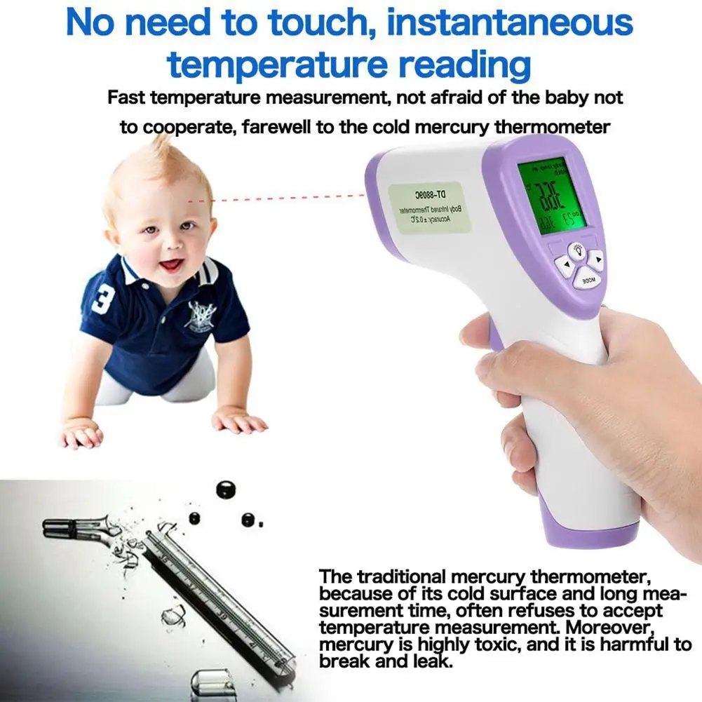 

Digital Baby Thermometer Body Infrared Thermometer Temperature For Adult Gun Infrared Thermometer Children Forehead R6N6