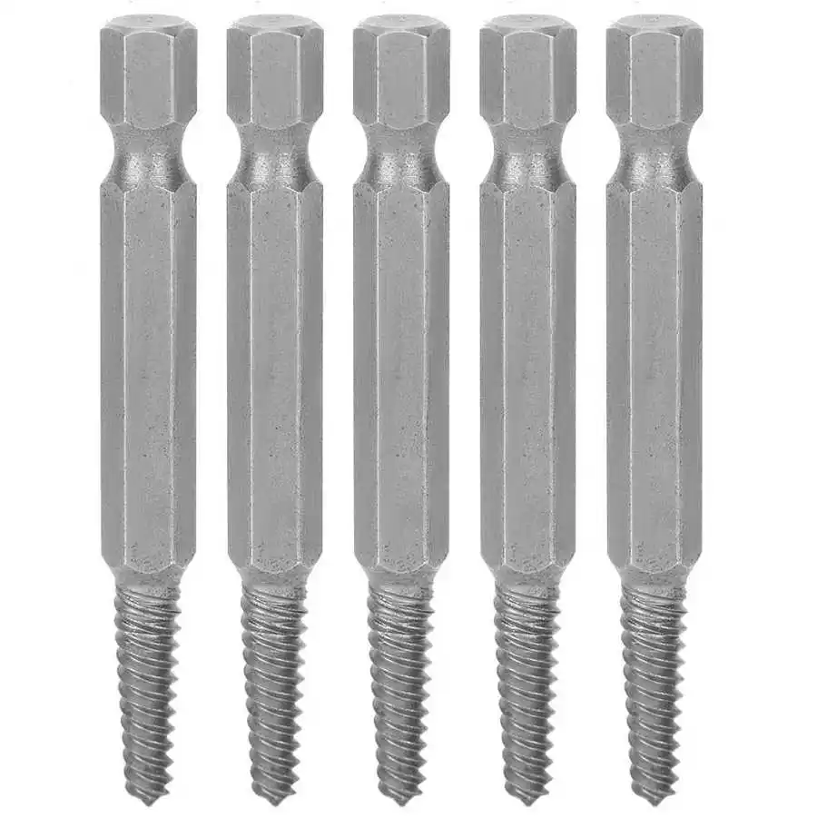 

5Pcs 61mm HSS Screw Ectractor Broken Damaged Stud Remover Drill Bits Hexagonal Handle High Steel Hardware Parts