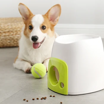 

Thrower Ball Tennis Launcher Toys Dog Training Food Reward Machine Interactive Set Interactive Pet Playing Funny Molar