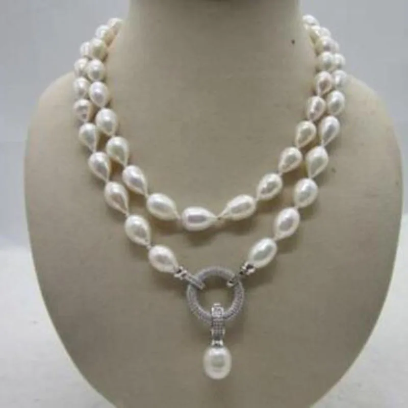 

free shipping >>>>HOT SELL HOT 12-14MM NATURAL SOUTH SEA BAROQUE WHITE PEARL NECKLACE 35" BEAUTIFUL CLASP jj