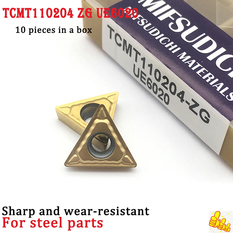 Токарные пластины твердосплавные втулки TCMT110204 ZG UE6020 TCMT 110204 для станков с ЧПУ 10 шт.