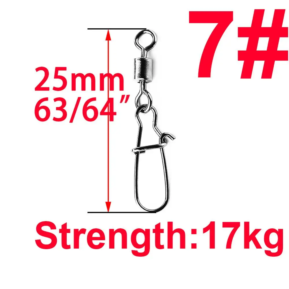 50 шт. 2#3#4#6#8#10#12#14# рыболовный Соединитель с застежкой "булавка" подшипник качения поворотный нержавеющая сталь с защелкой снасть для приманки на рыболовецкий крючок - Цвет: Size 7